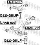 Febest LRAB-006 Bushing, Front Lower Control Arm