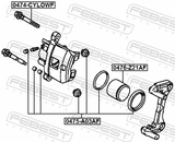 Febest 0475-A03AF Front Brake Caliper Repair Kit (Set For One Side)