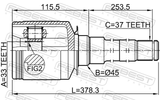 Febest 1611-164SRH Inner CV Joint Right 33X45X37
