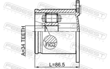 Febest 2311-CCLH Inner CV Joint 34X100