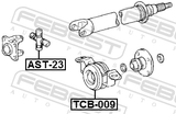 Febest TCB-009 Drive Shaft Bearing