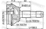 Febest 2810-DRUSA54 Outer CV Joint 29X71.6X35