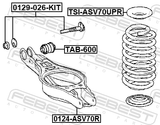 Febest TSI-ASV70UPR Rear Spring Upper Seat