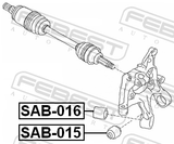 Febest SAB-016 Rear Knuckle Bushing