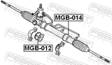 Febest MGB-014 Grommet Steering Rack Housing