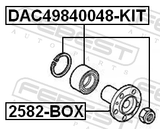 Febest DAC49840048-KIT Front Wheel Bearing Repair Kit 49X84X48