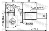 Febest 0210-V42 Outer CV Joint 36X56X29