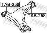 Febest TAB-258 Rear Bushing, Front Control Arm