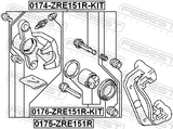 Febest 0174-ZRE151R-KIT Rear Caliper Slide Pin Kit