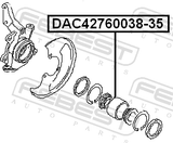 Febest DAC42760038-35 Front Wheel Bearing 42X76X35X38