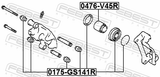 Febest 0175-GS141R Rear Brake Caliper Repair Kit (Set For Two Sides)