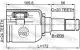 Febest 0111-NDE120LH Inner CV Joint Left 24X35X20