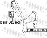 Febest 0187-UZJ100 Timing Belt Tensioner Pulley