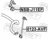 Febest NSB-J11EF Front Stabilizer Bar Bush D22