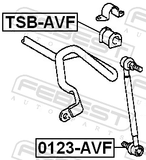 Febest TSB-AVF Front Stabilizer Bar Bush D22