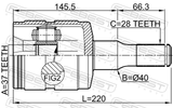 Febest 3611-H3 Inner CV Joint 37X40X28