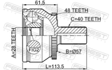 Febest 2710-XC90A48 Outer CV Joint 28X57X40