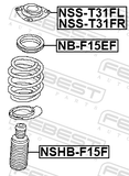 Febest NB-F15EF Front Shock Absorber Bearing