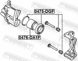 Febest 0476-DA1F Front Caliper Piston D54