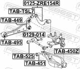 Febest TAB-495 Bushing, Rear Trailing Arm