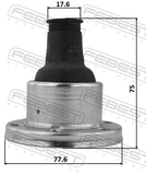 Febest 2715-XC90SA Drive Shaft CV Joint Boot 77.6X75X17.6