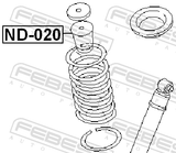 Febest ND-020 Rear Shock Absorber Jounce Bumper