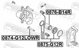 Febest 0874-G12LOWR Rear Caliper Slide Pin