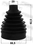 Febest 0117P-ACA33R Boot Outer CV Joint Rear Kit Pvc 66.5X92.5X20
