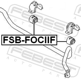 Febest FSB-FOCIIF Front Stabilizer Bar Bush D19.5