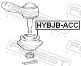 Febest HYBJB-ACC Tie Rod End Boot 31.75X27.2X13.35