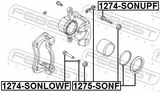 Febest 1275-SONF Front Brake Caliper Repair Kit (Set For One Side)