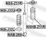 Febest NSHB-Z51R Rear Shock Absorber Boot (Set For One Side)