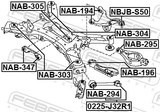 Febest NAB-347 Rear Differential Bushing