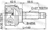 Febest 0810-026 Outer CV Joint 30X56X27