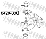 Febest 0420-696 Ball Joint Front Lower Arm