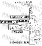 Febest 0129-019-KIT Repair Kit, Camber Adjusting Eccentric Bolt