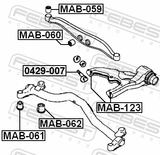 Febest MAB-123 Bushing, Rear Lower Control Arm