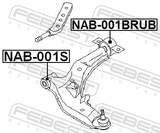 Febest NAB-001BRUB Rear Bushing, Front Control Arm