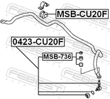 Febest 0423-CU20F Front Stabilizer Link / Sway Bar Link