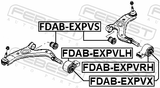 Febest FDAB-EXPVLH Rear Bushing With Bracket, Front Control Arm