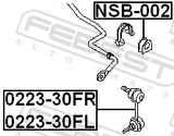 Febest 0223-30FR Front Right Stabilizer Link / Sway Bar Link