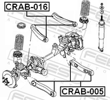 Febest CRAB-016 Bushing, Front Upper Control Arm