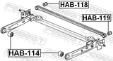 Febest HAB-114 Rear Crossmember Bushing