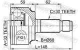 Febest 0310-RE20 Outer CV Joint 32X68X30