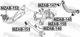 Febest MZAB-151 Rear Rod Bushing