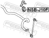Febest NSB-J10F Front Stabilizer Bar Bush D23