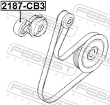Febest 2187-CB3 Tension Pulley