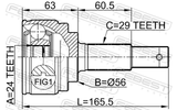 Febest 0210-B30 Outer CV Joint 24X56X29
