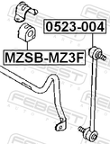 Febest MZSB-MZ3F Front Stabilizer Bar Bush D20.5
