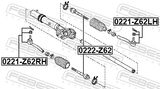 Febest 0221-Z62RH Steering Tie Rod End Right